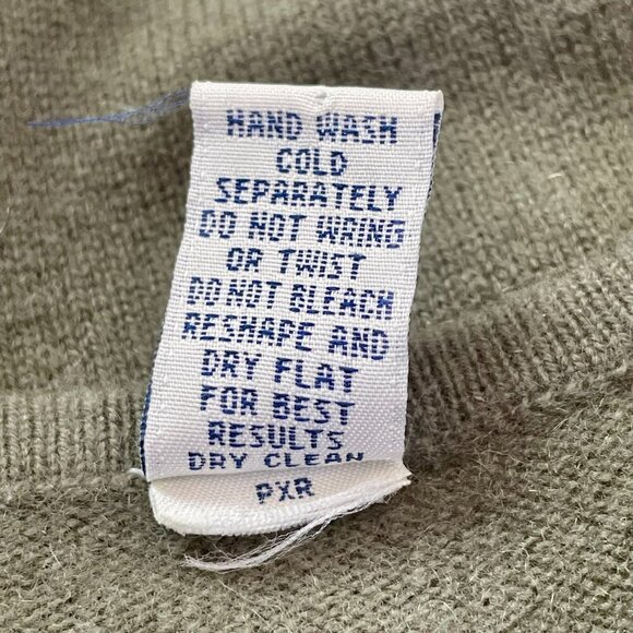 Lord & Taylor 100% Cashmere V-Neck Pullover Sweater Olive Green XS Luxury Knit - Picture 10 of 11